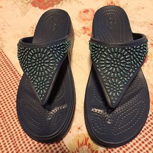 Crocs Navy Sandles